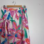 Lane Bryant  White Pink Green Tropical Floral Print Plus Size Skirt Photo 4
