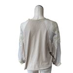 Free People NWOT  Toni Tunic Top Waffle Knit Mesh Embroidered Slouchy Lace Photo 6