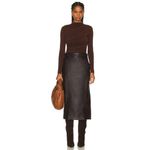 Enza Costa Soft Faux Leather Trouser Skirt in Espresso 2 Medium Womens Vegan Brown Photo 3