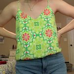 Boutique Green Patterned Tank Top Photo 0