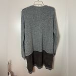 Sita Murt Anthropologie Wool Blend TwoTone Suede Tunic Cardigan Sweater Sz 42/10 Gray Photo 6