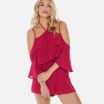 l*space NWT L* Seaside Ruffle Romper in Cherry Red Size Medium Photo 15