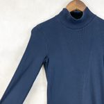 Prairie Underground Women Mock Neck Dress Small Dark Academia Minimal Scandi Blue Photo 5