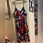 All About Love Royal Blue Floral Print Midi Dress Red Size XL Photo 4