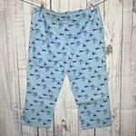 Faded Glory  NWT Sz 2X Blue - Bird Print Organic Convertible Lounge Pajama Pants Photo 1