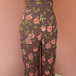 Flynn Skye Mauve Cottagecore rose floral halter romper wide leg, romantic XS Photo 0