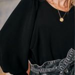 Sézane Sezane Black Benedicte Poof Button Sleeve Blouse Photo 1