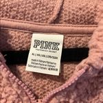 PINK - Victoria's Secret Victoria's Secret PINK Varsity pink 2 toned sherpa half-zip pullover Photo 4