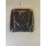 EXPRESS Y2K ‎ Sequin Snakeskin Pattern Mini Skirt - Black/Gold - Size XS 0289 Photo 2