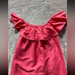 Tommy Bahama  Womens Off‎ Shoulder Dress Red Ruffle Neck Linen Blend Swim Mini Xs Photo 2