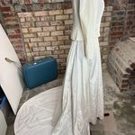 wedding suit cream puff sleeve peplum train Photo 8