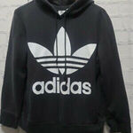 Adidas  Black Hoodie with Iconic White Trefoil Photo 0