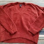 Forever 21 V-Neck Long Sleeve Fur Fuzzy Cherry Pink Sweater Top Womens Size S Photo 4