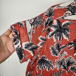 Tahari  100% Linen Button Down Shirt Short Sleeve Hawaiian Top Size L Photo 8