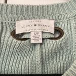 Lucky Brand Tie Back 100% Cotton Sage Sweater Size Medium Knitted Knit Sweater Photo 2