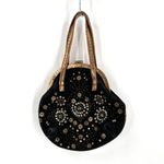 Rafe‎ New York Women's Black Suede Leather Beaded Rhinestone Evening Purse Bag Photo 1
