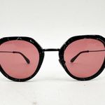 Prada SPR05Y Black Marble Pink Lens Oval 50mm Sunglasses Photo 1