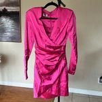 House Of CB House‎ Of CB 'Nelinha’ Hot Pink Gathered Tux Wrap Mini Dress Women’s Small $259 Photo 4