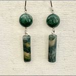 Green moss agate earrings Photo 3