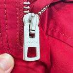 Coach Red Maroon Heavy Barn Jacket Leather Accents Monogram Vest Liner Size L Photo 12