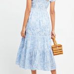Anthropologie O.P.T Square Neck Smocked Maxi Dress in Blue Paisley Photo 1