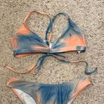 NastyGal Orange and Blue Cloud Tie-Dye Bikini Top Photo 3