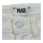 Paige  Cindy Crisp Crop White Jeans Raw Hem High Rise Denim Women Size 24 Photo 7