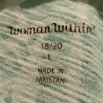 Woman Within  Size 18/20 Green White Geometric Asymmetric Hem Tunic Top Photo 3