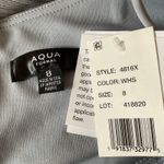 AQUA Sparkly Chiffon Long A-Line Evening Gown Silver Size 8 Formal Dress Photo 6