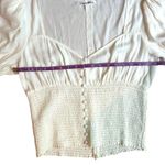 Reformation  blouse Cashew top in Gossamer Off White Sweetheart Neckline Size XL Photo 7