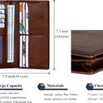 Men's Leather Long Checkbook Bifold Wallets with RFID Blocking, Breast Pocket Tall Billfold Secretary Wallet for Men with Card Slots (Brown) Photo 2