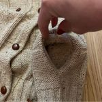 VNTG Marisa Christina Double Breasted Chunky Knit Silk Wool Cardigan Women’s L Tan Size L Photo 8