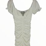 Hello Molly  Montage Moment Dress in White size 4/Small NWT Ruched Off Shoulder Photo 2