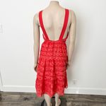 Anthropologie [] Maeve Coral Eyelet Tiered Low Back Sleeveless Midi Dress Size 4P Photo 3