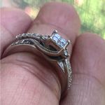 10kt White Gold Quad Princess Cut Diamond Weddind Ring Set Photo 1