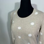 Gap Beige Polka Dot Long Sleeve Sweater Classic Crew Neck Pullover Womens Small Photo 2