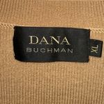 Dana Buchman  Gold Tan Wool V Neck Ribbed Short Sleeve Sweater Photo 2