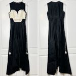 Altuzarra Apollonia Crochet Bustier Linen Silk Maxi Dress Black Size 34FR (2 US) Photo 4