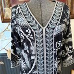 Gretchen Scott Designs Bordertown V Neck 3/4 Sleeve Dress ~ Size Small 🧡🍄 Black Size M Photo 1