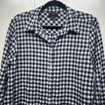J.Crew Classic Womens Shirt Blue Gingham Print Button Front Long Sleeve Size 14 Photo 2