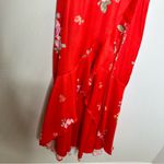 Altar'd State NWT Altar’d State Red Floral Faux Wrap Midi Dress Photo 5