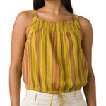prAna $49‎  Women's Little Palm Cami Leapfrog Stripe Gold Cotton Top NWT Size XS Photo 0