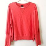 Who What Wear Sweatshirt Coral Puffed Sleeves Crew Neck Sz XXL BNWT Photo 0