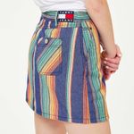 Tommy Hilfiger Tommy Jeans Skirt Denim Striped Multicolored Mini Sz 26 Photo 1