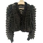 ZARA Womens Sheer 3D Floral Cardigan Small Business Casual Semi Formal Photo 1