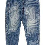 Hollister Curvy High Rise Mom Jeans Junior Size 7 Stretch Groovy Marbled Print Photo 0