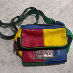 Colorful Patchwork Leather Fanny Pack Bag Red Photo 0