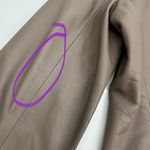 Calvin Klein Leather Jacket XS Women’s Fitted Sleek Taupe Tan Neutral Zip-flaws Photo 7