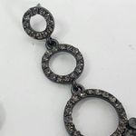 Silver Gunmetal Smokey Grey Crystal Drop Earrings Photo 2