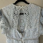 Saylor Blue & White Shanice Lace Eyelet Romper Size Medium Photo 5